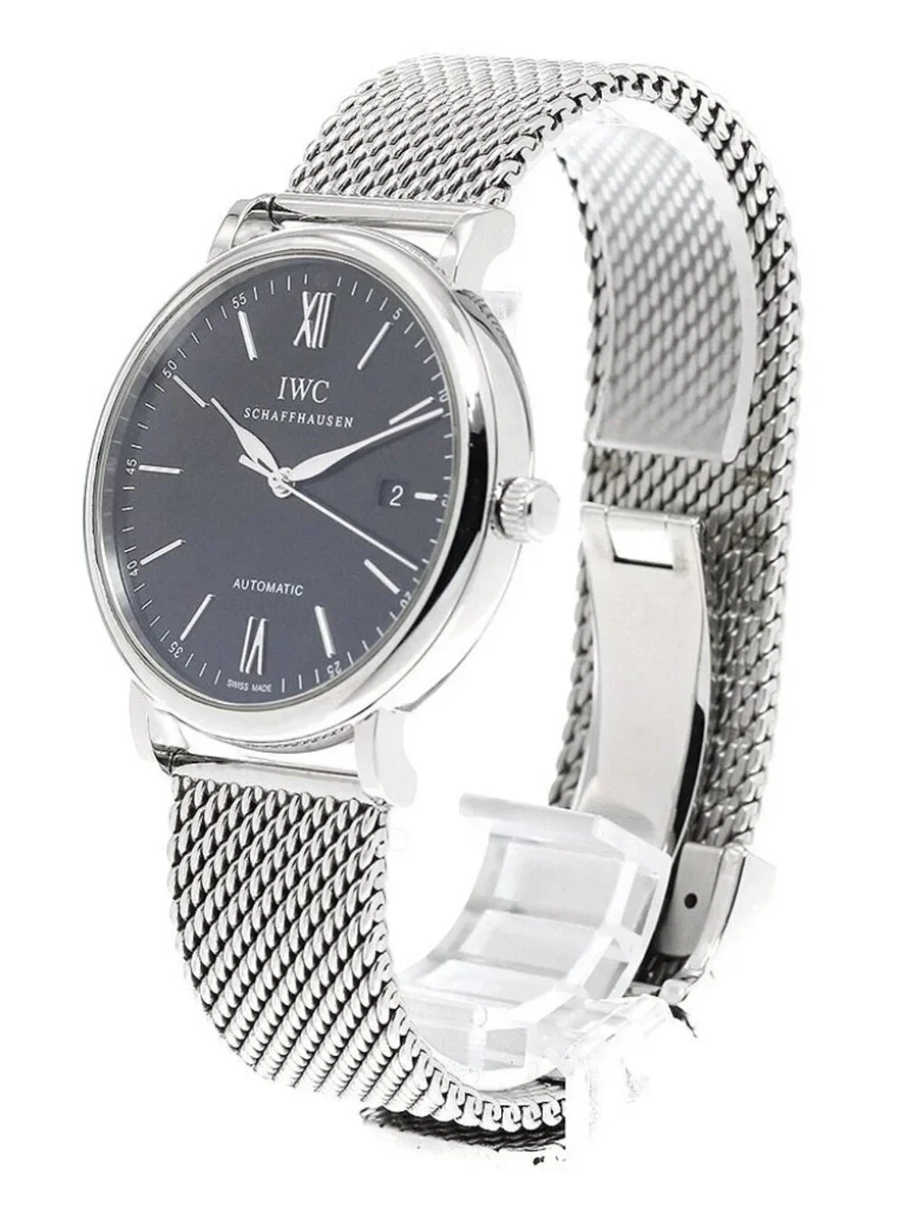 IWC SCHAFFHAUSEN Portofino IW356506 Date Black Dial Automatic Men's Watch_968418